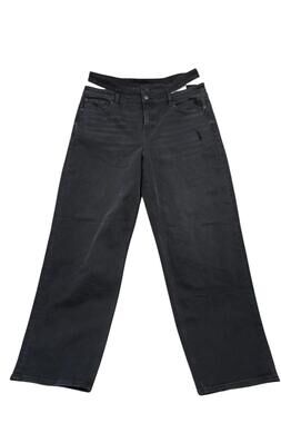 American Eagle Jeans Womens 14 36x29 Black High Rise Baggy Straight Stretch